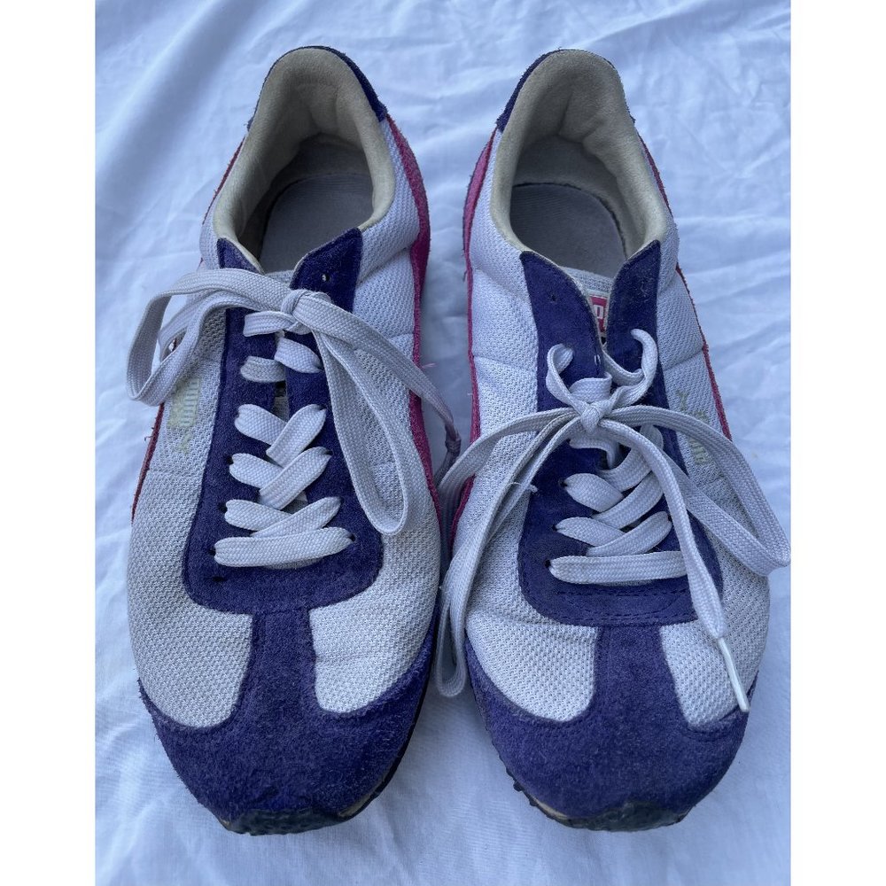 PUMA Speeder White Purple Pink Shoes Size 8 Woman